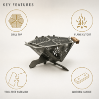 Grand barbecue portable au charbon de bois pliable pour camping, pique-nique et extérieur – Vente en gros
