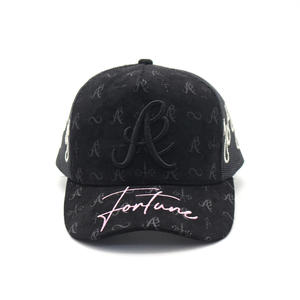 Casquette de camionneur en daim personnalisée à 5 panneaux avec impression intégrale et logo brodé 3D - Product Image 1