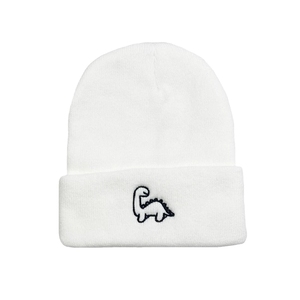 Chapeaux en tricot d'hiver d'automne avec broderie de dinosaure de dessin animé, bonnets doux et chauds pour l'extérieur, pour hommes et femmes - Product Image 3