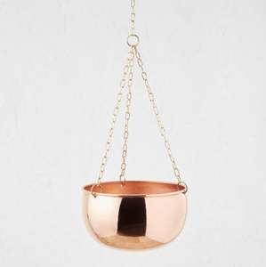 Copper The planter is handcrafted of solid copper Simplistic in form this <b>beautifully</b> crafted receptacle surrounds small plants - Product Image 2