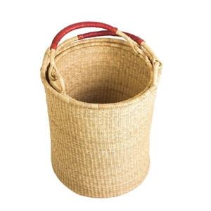 Handicraft Natural Eco-Friendly Seagrass Landry <b>Basket</b> With HandlesTo <b>Storage</b> Fruit Candies Home Decoration <b>Basket</b> Made in Vietn - Product Image 2