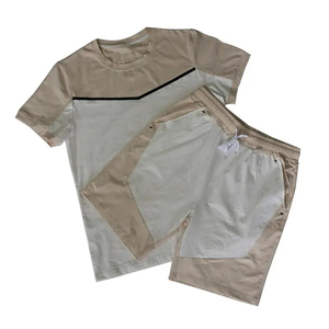 2024 Summer Custom Printed Men's Training Wear Short Sleeve <b>T</b>-<b>Shirt</b> and Drawstring Waist Track Shorts Set Jogging <b>Suit</b> - Product Image 2