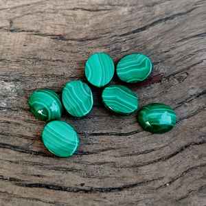 Malachite verte naturelle, cabochon ovale, lisse et poli, 5x7 mm à 10x14 mm, pierre précieuse non montée, idéale pour la fabrication de bijoux - Product Image 4