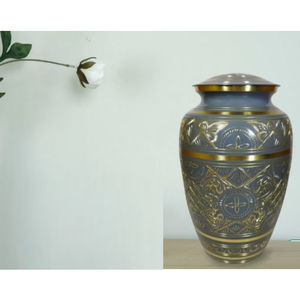 Elegance Grandes Urnes Cendres Humaines Urne de Crémation Peinte à la Main Sculpture à la Main Fourniture Funéraire Par Indian Metal World - Product Image 3