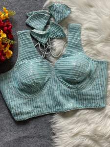 Heavy Beautiful Bollywood Design Fox Georgette con blusa de trabajo de secuencia - Product Image 5