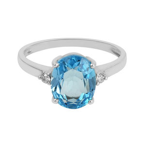 Venta caliente clásico 925 plata esterlina azul Topacio multi piedra preciosa anillo mujeres regalo joyería listo stock - Product Image 3