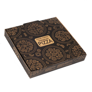 Caja de Cartón Corrugado Negra de 24 Pulgadas (30 cm) para Pizza, Diseño Personalizado del Fabricante - Product Image 1