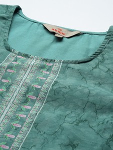 Mujeres étnicas Indie Prints poliéster Kurta con pantalones y Dupatta indio pakistaní Salwar kameez traje - Product Image 4