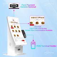 Kios Pembayaran Mandiri 1500R Layar Sentuh Melengkung Terminal POS dengan Printer Struk Pemindai QR untuk Penggunaan Luar Ruangan Model Berdiri di Lantai