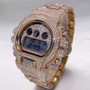 18K hombres de lujo estilo Hip Hop diamante Digital de alta calidad 3A brillo totalmente helado 30M impermeable a prueba de golpes retroiluminación LED - Product Image 4