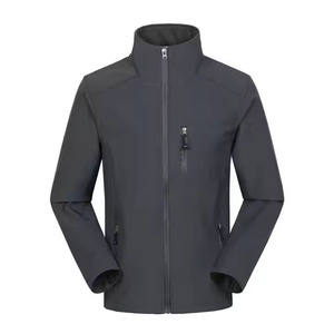 Ropa de trabajo de invierno personalizada para hombre chaqueta Softshell 100% poliéster a prueba de viento impermeable polar con cremallera de punto de piel de oveja procesado - Product Image 6