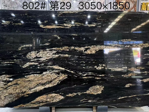 Granito de oro cósmico de fusión negra de lujo, Magma de Tauro negro natural con vetas doradas, matriz de granito, losas de granito de titanio - Product Image 3