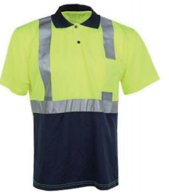 Camiseta Polo de Manga Corta de Alta Visibilidad para Trabajo, Reflectante, 100% Poliéster, Venta al por Mayor HBC - Product Image 2