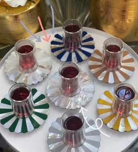 Incrustaciones de nácar y resina en hermosos patrones en estos posavasos y bandeja acrílica de Craft Emporium India - Product Image 5