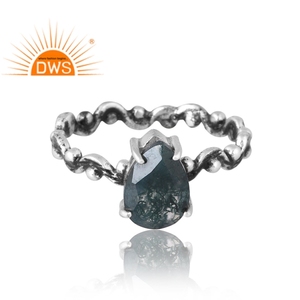 Latest Selling 925 Sterling Silver Natural <b>Moss</b> <b>Agate</b> Gemstone <b>Ring</b> Custom Jewelry Manufacturer - Product Image 3