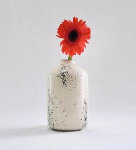 Luxury White <b>Black</b> Designer Iron <b>Flower</b> <b>Vase</b> for Table Decor, Modern Coastal Style Metal <b>Vase</b> for Living Room & Bedroom - Product Image 1