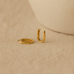 Oval <b>Huggie</b> Cuff <b>Earrings</b> Fashion Jewelry - Product Image 5