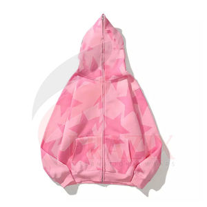 Veste à capuche populaire pour homme, décontractée, automne et hiver, fermeture éclair, en coton, avec patchs - Product Image 3