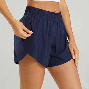 Pantalones cortos informales para correr para mujer, Yoga, cintura alta, secado rápido, ropa deportiva para exteriores, pantalones cortos con patrón sólido para mujer - Product Image 5