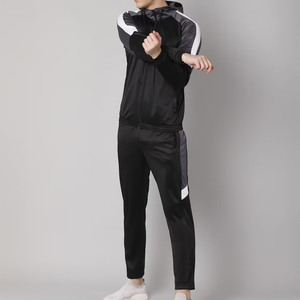 Venta al por mayor chándal con logotipo personalizado para hombres entrenamiento de invierno gimnasio Jogging desgaste cuello con capucha OEM trajes de chándal personalizables para adultos - Product Image 1