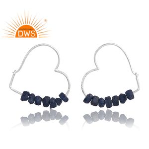 Última Venta de pendientes de piedras preciosas de zafiro azul Natural de plata esterlina joyería personalizada para mujeres regalo para ella - Product Image 4
