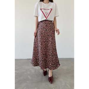 Falda Maxi de Satén con Estampado y Cintura Natural, con Detalles Brillantes - Product Image 2