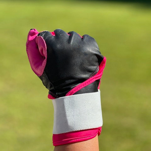 Gants de frappe de baseball/softball professionnels à manchette longue en cuir de palmier gris et rouge, confortables et légers pour hommes et femmes - Product Image 6