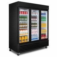 Réfrigérateur à vitres pour exposition, refroidi par air commercial avec étagères réglables