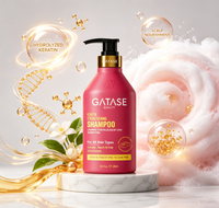 GATASE Shampoing Lotion Végétalien Premium à la Kératine Anti-Frisottis Lissant Sans Silicone Éclaircissant Cheveux Abîmés et Chute de Cheveux