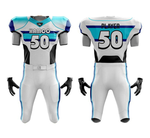 Uniforme de fútbol americano de sublimación de estilo personalizado, uniforme de secado rápido transpirable totalmente personalizado hecho en Pakistán - Product Image 4