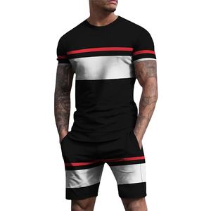 Conjuntos de Shorts Bordados para Hombre, Tendencia de Verano 2024, Suaves, Transpirables, Elásticos, Estilo Urbano, Camiseta y Pantalones Deportivos - Product Image 1