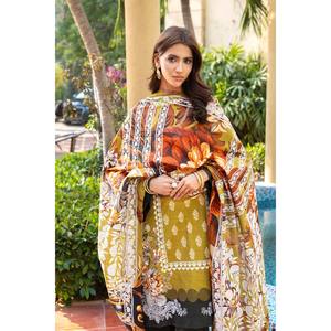 Conjunto de traje Khaddar estampado de 3 piezas para mujer SD-52226 - Product Image 1