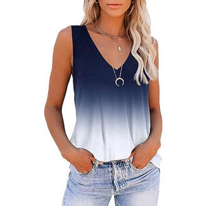 Camiseta sin mangas de algodón transpirable con estampado personalizado para mujer, novedad de verano, camiseta sin mangas con logotipo personalizado, servicios OEM - Product Image 2