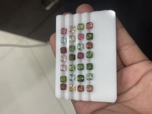 High Quality 20mm Natural Blue Multi <b>Tourmaline</b> Cushion Cut Crystal Loose Gemstones Calibrated Sizes for Fine Jewelry Making - Product Image 4