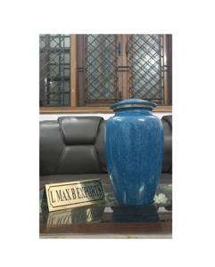 Urnas modernas de último diseñador hechas de urnas de color azul metálico para urnas de cenizas humanas a un precio asequible - Product Image 1