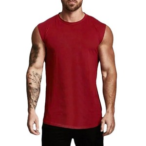 Logo personnalisé maillot de corps Gym entraînement hommes sans manches T-shirt gilet hommes blanc débardeur lavage à l'acide sans manches t-shirt - Product Image 2