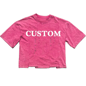 Wholesale T-<b>shirts</b> Manufacturer Custom Contrast Stitching Overlapping Seams <b>Patchwork</b> Blank Cotton White T <b>Shirts</b> Men - Product Image 6