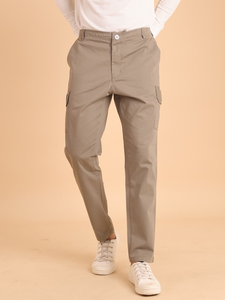 Pantalon cargo Midrise à six poches en sergé de coton pour hommes, en matériau extensible marron L, à porter toute la journée pour toutes les occasions - Product Image 6