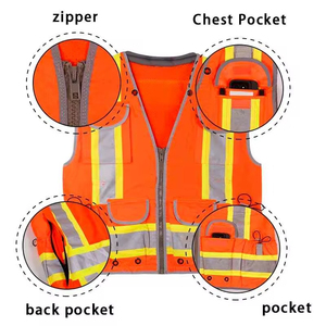 Chaleco de Seguridad Reflectante y Transpirable de Alta Visibilidad para Trabajadores de la Construcción, Personalizado para Hombre, Ropa de Seguridad de Alta Visibilidad, Diseño OEM - Product Image 6