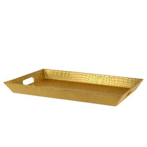 Bandeja de Servicio Rectangular de Latón Plateado y Dorado con Asa para Hogar y Hotel, para Servir Alimentos y Bebidas - Product Image 6