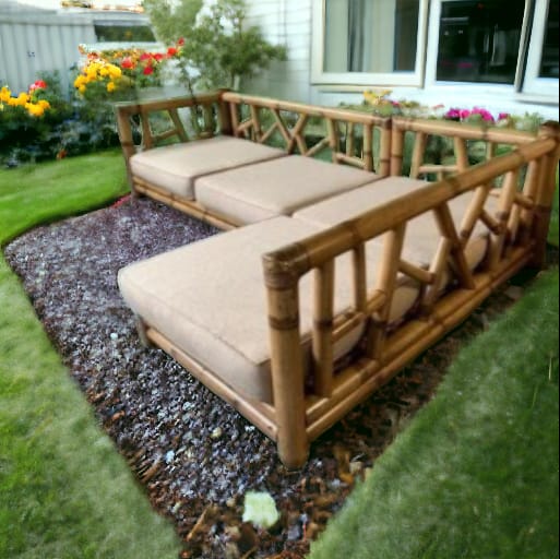 Fabrikpreis Premium Handgefertigtes Bambus-Sofa mit Tisch Bambus-Terrassen- Gartenmbel mit Kissen Outdoor-Bambus-Sofaset| Alibaba.com