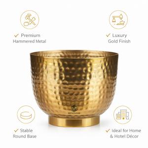 Vase à fleurs élégant en métal martelé |   Centre de table décoratif haut de gamme pour salon, bureau et intérieurs modernes - Product Image 1