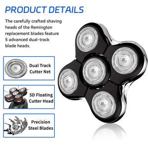 2 cabezales de repuesto de cinco cuchillas para afeitadoras eléctricas de hombre, para un afeitado preciso de cara y cuerpo - Product Image 2