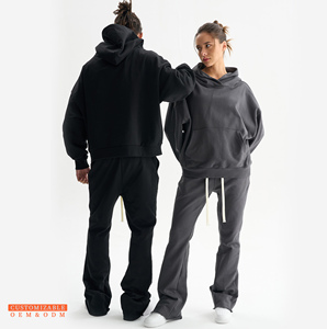 Chándal personalizado para hombre, chándal en blanco cortado y cosido, 100% algodón, conjunto de sudaderas con capucha y pantalones de chándal, conjunto de Jogger - Product Image 2