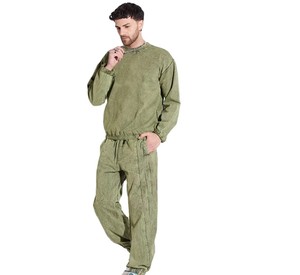 Chándal de lavado ácido de peso pesado de alta calidad Conjunto de sudadera y pantalones de chándal vintage Diseño personalizado Conjunto de 2 piezas lavado con ácido unisex - Product Image 6