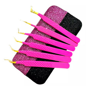 Pince à cils de longueur régulière avec logo entièrement personnalisée à vendre Pince à cils de volume en acier inoxydable de couleur unie - Product Image 1