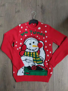 Pull-over à col rond pour hommes en laine/acrylique personnalisé OEM pour l'hiver tricot uni respirant logo et couleur personnalisés fabricant - Product Image 4