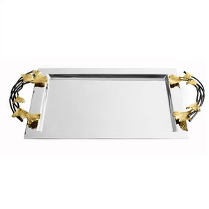 Plateau de service de haute qualité pour la décoration de table de fête de mariage, plateau de service en chocolat poli brillant, cafés, hôtels - Product Image 4