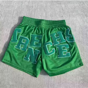 Top Quality <b>Black</b> Line Loose 100%Cotton Chenille Embroidered <b>Shorts</b> <b>Men's</b> Street Casual Fitness Sweat <b>shorts</b> for <b>Men</b> - Product Image 3