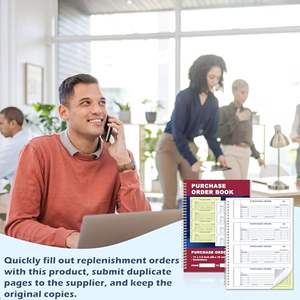 Bestellbuch 7,5 x 11 Zoll 2-teilig Durchschreibeformular Spiralgebundene Bestellformulare Quittungsbuch Rechnungsbuch 100 Blätter - Product Image 6